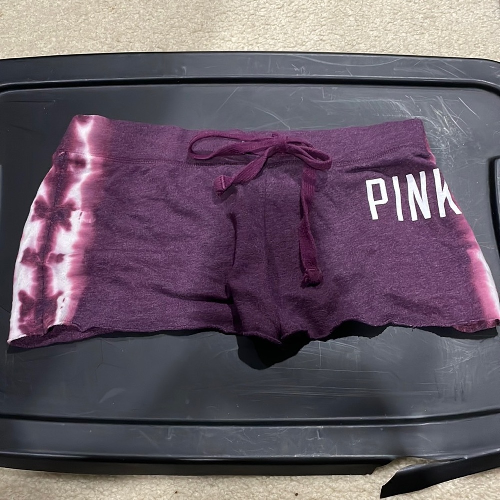 PINK Purple Tye-Dye Drawstring Shorts